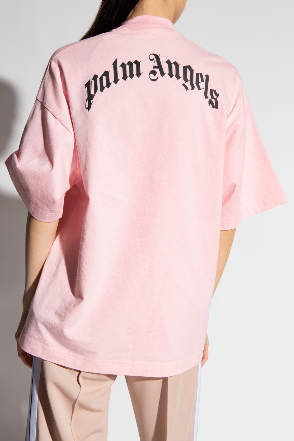 Pink T-shirt with logo Palm Angels - Vitkac GB